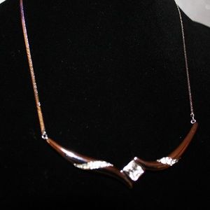 💜🌺Host Pick🌺💜 Monet Silver and CZ Bar necklace